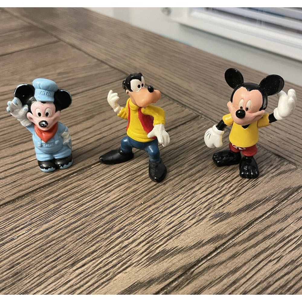 Vintage Walt Disney pvc figure Mickey Mouse Goofy train conductor